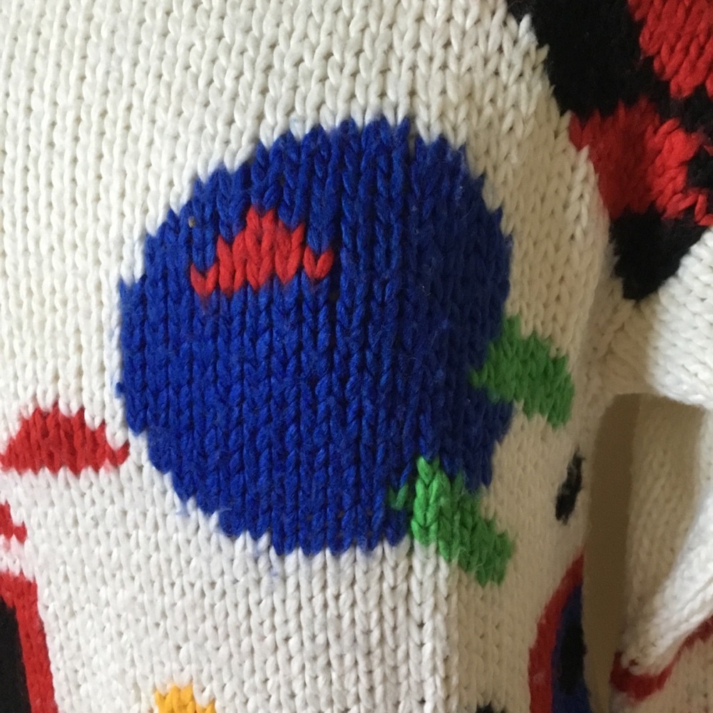 Vintage 80’s 90’s Mister Noah Geometric Print Novelty Knit Sweater - Picture 5 of 10